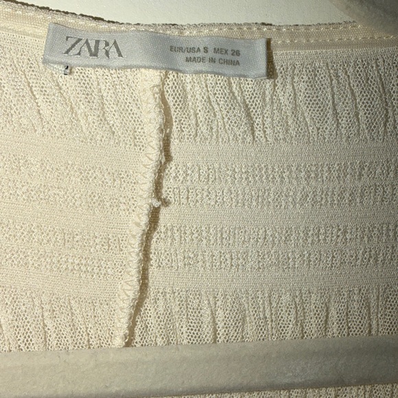 Zara Cream Sheer Textured Oversized Top | S - Picture 5 of 9